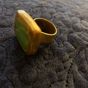 Anthropologie Green Stone Ring